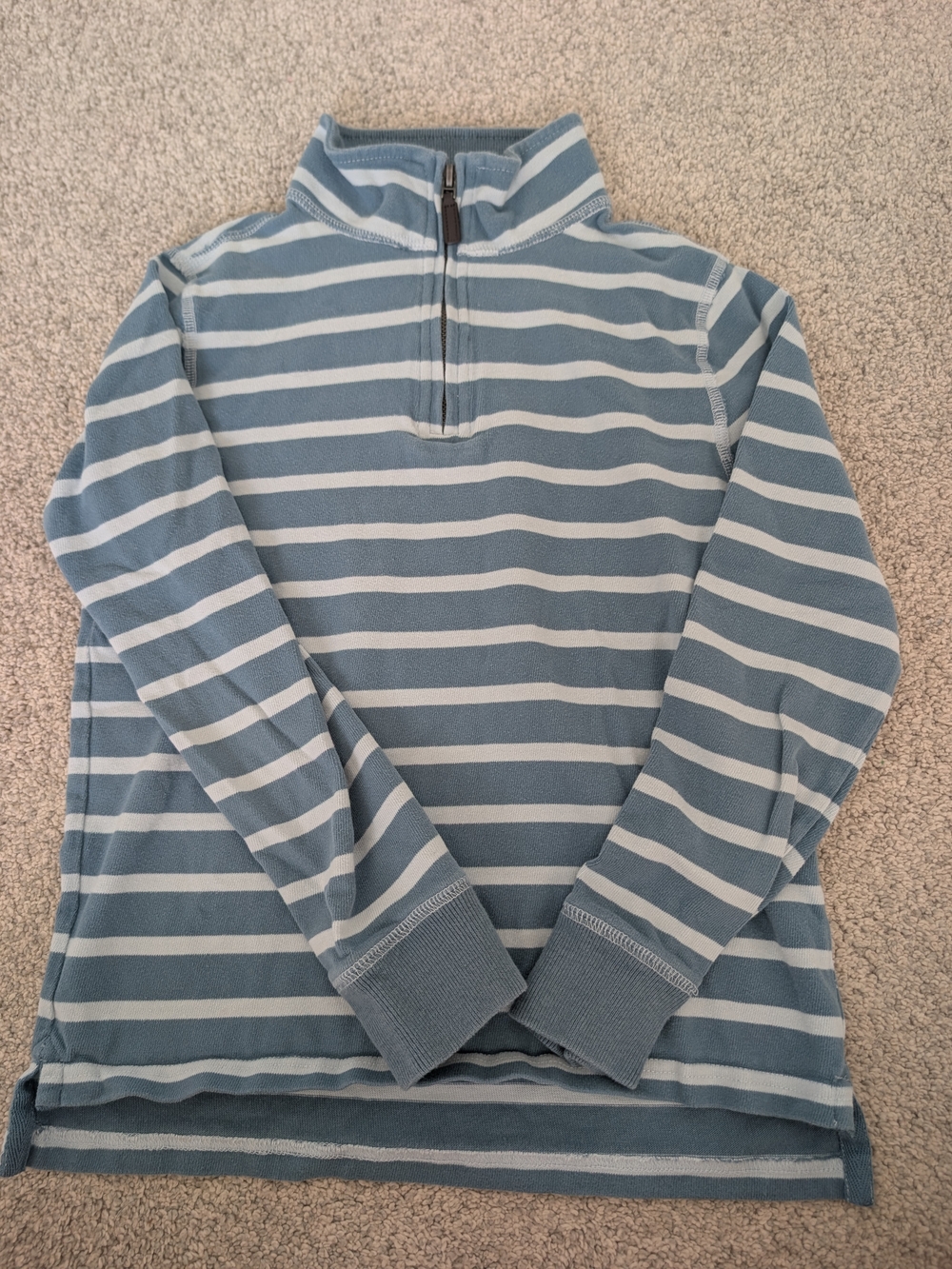 Crewcuts Blue and Light Blue Striped Half-Zip Sweater